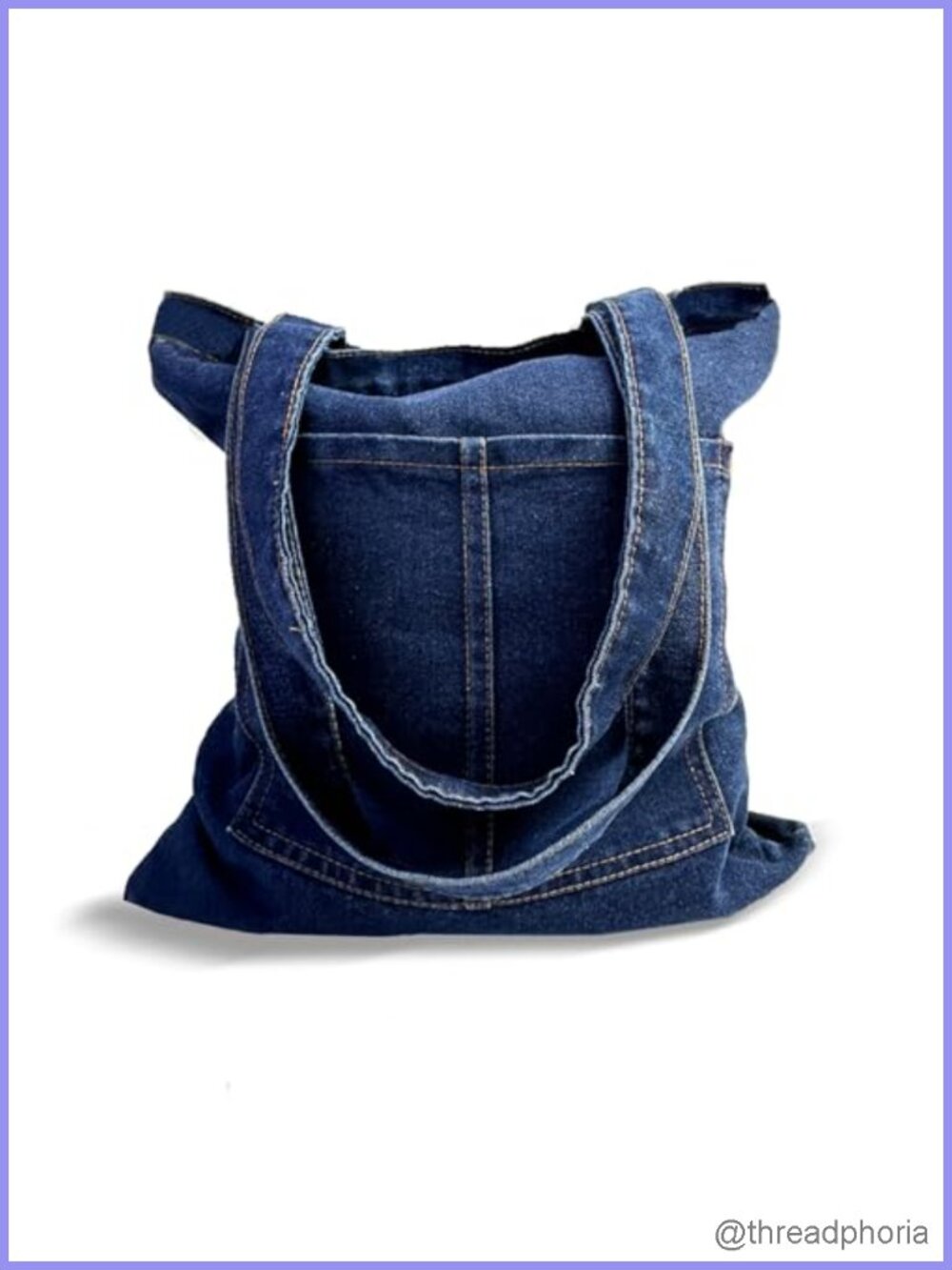 Denim Tote Bag Canvas Shoulder Bag with Zipper and Pockets